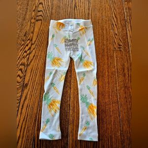 New NWT KATE QUINN Cotton Leggings Pants Size 3T Easter Carrots Spring Organic
